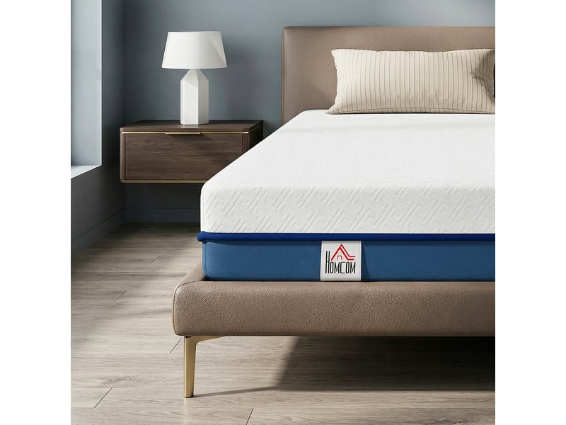  Matelas 190 x 135 cm, épaisseur 20 cm, matelas viscoélastique au thé vert, fermeté moyenne, matelas rafraîchissant avec mousse à gel  - Conforama D