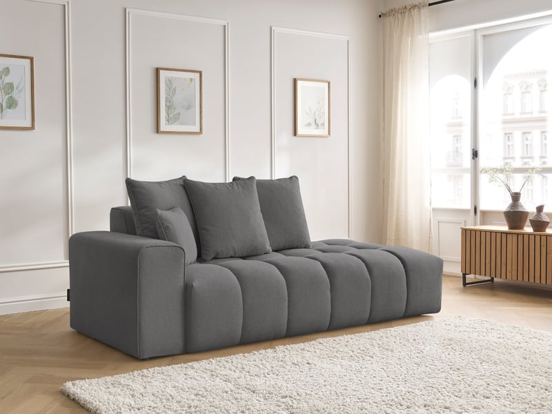  Bobochic canapé droit fixe mont-blanc tissu chiné gris foncé  accoudoir gauche MONT-BLANC - Conforama D