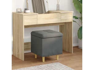 Ottoman, repose pied salon avec rangement gris foncé 40x40x45 cm tissu