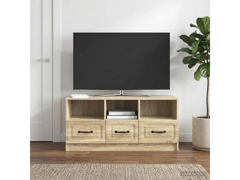  Meuble tv - banc tv - meuble de rangement chêne sonoma 102 x 34,5 x 47 cm bois d'ingénierie  - Conforama D