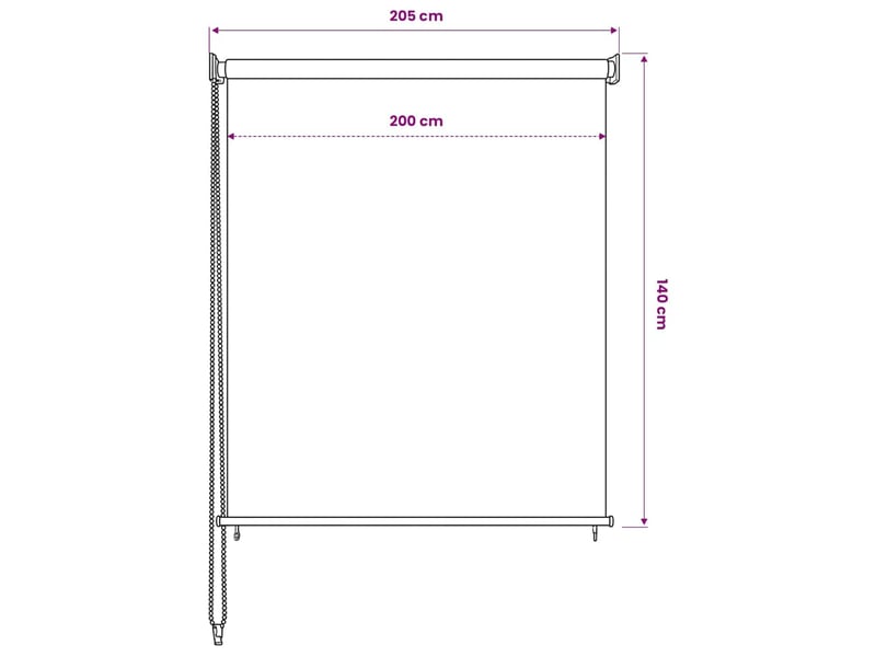  Store enrouleur, store roulant d'extérieur 205 (l) x 140 (h) cm anthracite cf47372  - Conforama E
