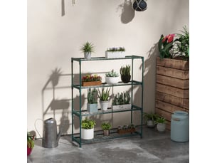 Étagère à plantes 89 x 28 x 107 cm – vert foncé – structure en acier stable pour intérieur et extérieur