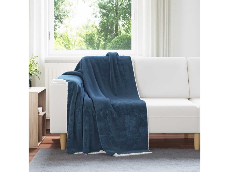  Plaid canapé bleu marine 130x150 cm 1 kg polaire  - Conforama B