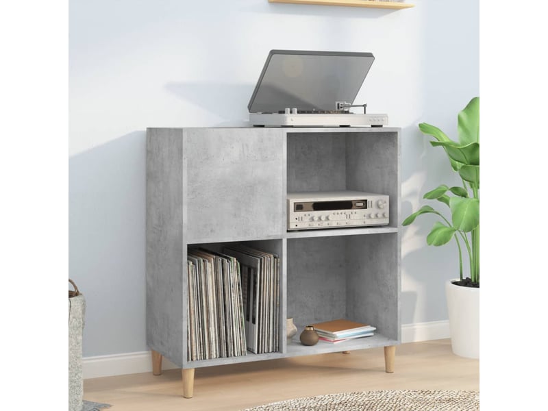  Armoire à disques, armoire de rangement gris béton 84,5x38x89 cm bois d'ingénierie shl5919  - Conforama B