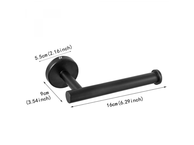  Porte-papier toilette mural en acier inoxydable 304, antirouille, pour salle de bain (noir)  - Conforama B