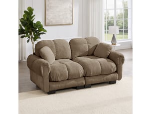 Canapé modulaire 2 pl 190x86x90 cm, fauteuil salon, canapé compact, design contemporain, canapé salon, tissu chenille, marron