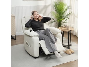Fauteuil relax électrique  <strong></strong> Velours beige