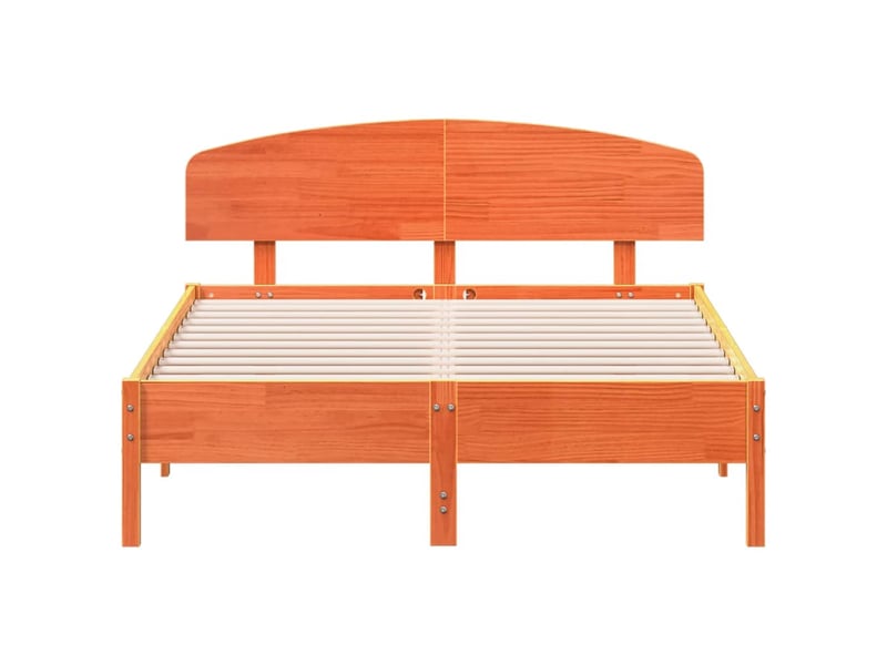  Lit double- lit adulte -  cadre de lit sans matelas  marron 120x190cm bois pin massif  - Conforama C
