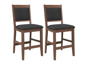 Lot de 2 tabouret de bar avec coussins en bois massif marron et caoutchouc shl84219