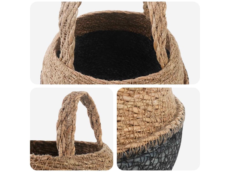 Jardinière - pot de plante avec poignées 2 pcs noir ø 22 x 20 cm - Conforama D