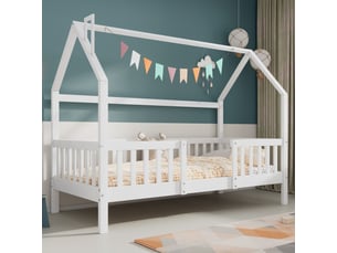 Lit simple 90x200 cm <strong>SWEIKO</strong>  <strong></strong> coloris blanc