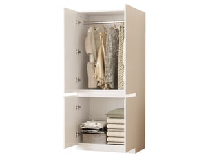 Armoire 70x40x170 cm à 2 portes avec grands rangements blanc