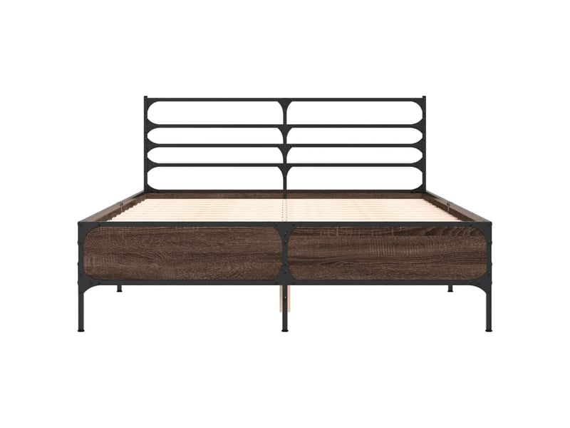  Lit double- lit adulte -  cadre de lit sans matelas chêne marron 135x190 cm  - Conforama C