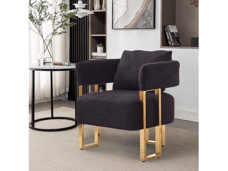  Fauteuil de détente modenvie une place noir 68 x 68 x 70 cm avec coussin de soutien  - Conforama B
