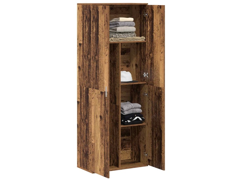  Haut armoire, meuble de rangement salon 70 x 33,5 x 180 cm bois d'ingénierie bois ancien  - Conforama C