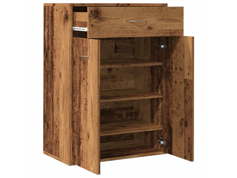  Meuble à chaussure, armoire à chaussures vieux bois 60x35x84 cm bois d'ingénierie  - Conforama E