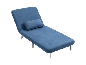 Fauteuil convertible 1 place en tissu avec coussin bleu 80 x 75 x 83 cm