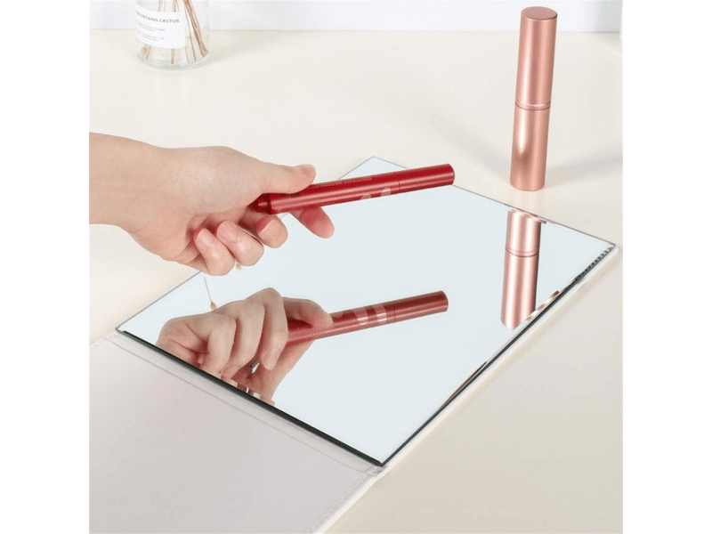  Miroir portable ultra hd - miroir pliable multi-angles sur piedà mainde bureau 8 x 5,9 pouces  - Conforama B