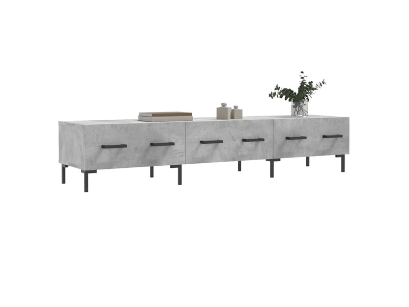  Meuble tv - banc tv - meuble de rangement gris béton 150x36x30 cm bois d'ingénierie  - Conforama C