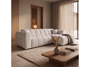 Canapé d'angle en tissu beige - angle droit