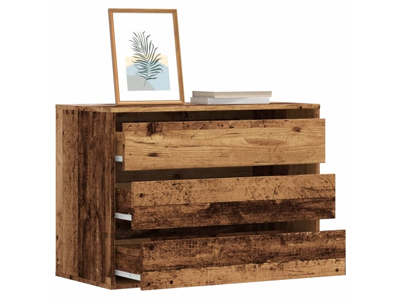  Commode chambre adulte, commode d'angle vieux bois 80x41x58 cm bois d'ingénierie  - Conforama B
