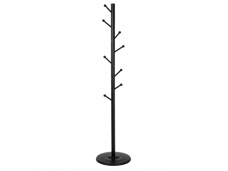 Portemanteau sur pieds en métal noir avec 8 armes pour entrée &amp; chambre – longueur 37 x profondeur 37 x hauteur 175 cm  - Conforama A