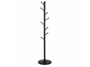 Portemanteau sur pieds en métal noir avec 8 armes pour entrée & chambre – longueur 37 x profondeur 37 x hauteur 175 cm