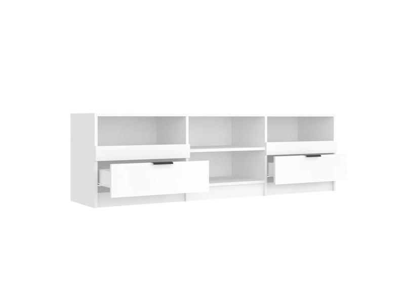  Meuble tv - banc tv - meuble de rangement blanc 150x33,5x45 cm bois d'ingénierie  - Conforama E