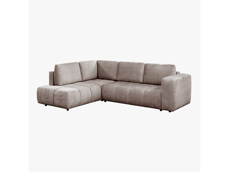  Canapé d'angle convertible en tissu taupe - angle gauche  - Conforama C