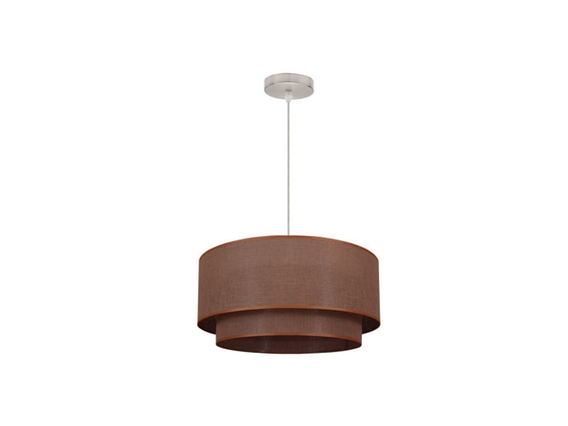  Suspension classique ABRILA Altea double abat-jour cylindrique marron, Ø50 cm, hauteur réglable 40-125 cm, grand format décoratif 2.810/50-MARR/MARR - Conforama A