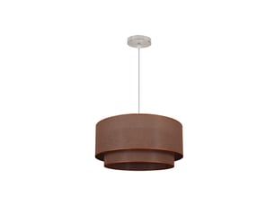 Suspension classique ABRILA Altea double abat-jour cylindrique marron, Ø50 cm, hauteur réglable 40-125 cm, grand format décoratif