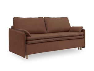 Canapé droit convertible MIUFORM Sam 3 places Tissu rouge avec coffre de rangement