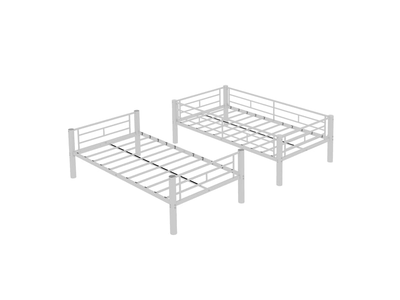  Lit superposé métallique blanc, lit inférieur 90 × 190 cm, séparable IKSETERA TRADING LTD - Conforama R