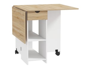 Table à manger pliante table de cuisine extensible pour 2 à 4 personnes 2 abattants chêne 120 x 72 x 75 cm
