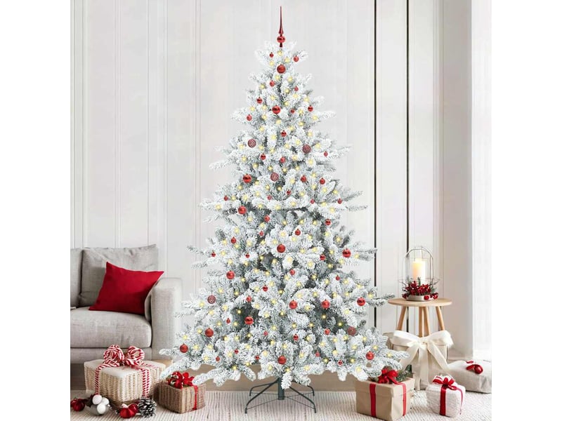  Sapin de noël, arbre de noël artificiel à branches articulées blanc 240 cm cf61069  - Conforama B