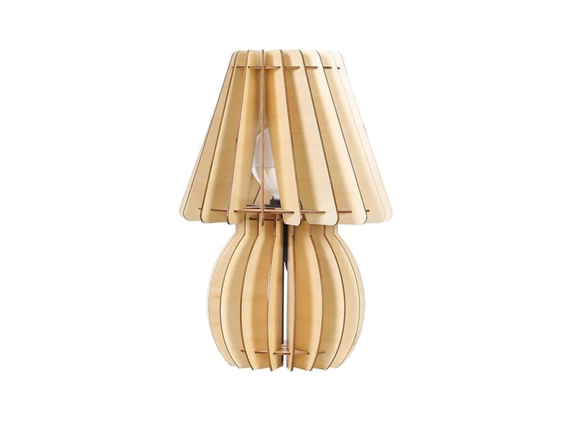  Lampe à poser à lattes gino 40cm naturel  - Conforama A