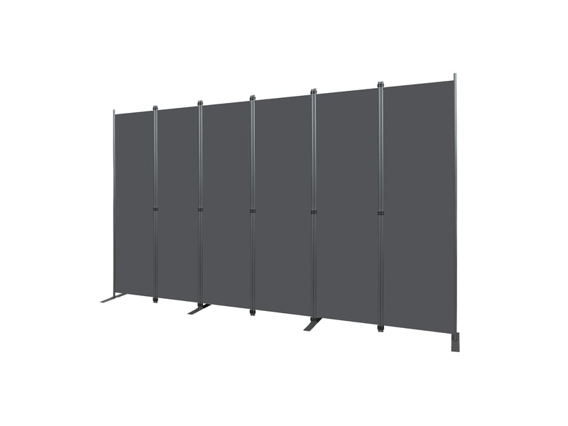  Paravent séparateur 6 panneaux 304x180 cm – gris foncé – pliable pour intimité intérieure et rangement  - Conforama D
