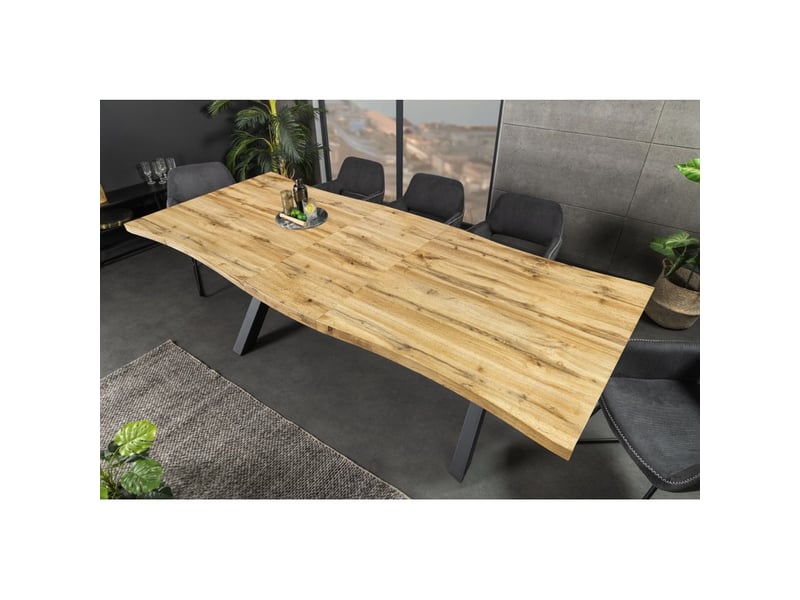  Table de salle à manger rivet – extensible 160 à 200 cm – mdf et métal noir – style industriel  - Conforama D