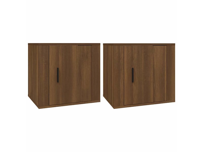  Lot de 2 table de chevet chanmbre, table d'appoint chêne marron 50x39x47 cm  - Conforama A