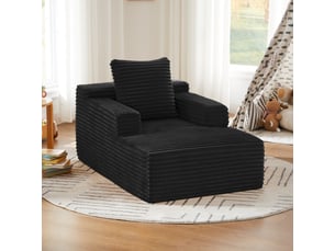 Fauteuil relax,81x117x50 cm,sans montage,corduroy,noir
