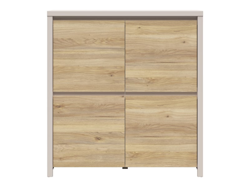 Buffet haut meuble de rangement 4 portes coloris cachemire chêne mauvella - longueur 105 x profondeur 40,5 x hauteur 112,5 cm  - Conforama D