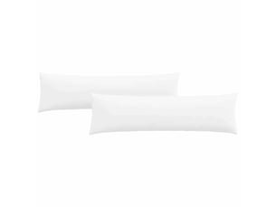 Lot de 2 coussins de canapé, coussins décoratifs tissu blanc 145 x 40 cm cf58762