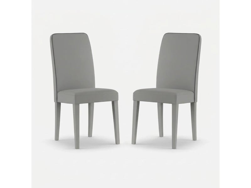  Lot de 2 chaises de salle à manger rembourrées en similicuir alina - gris  - Conforama A