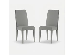 Lot de 2 chaises de salle à manger rembourrées en similicuir alina - gris
