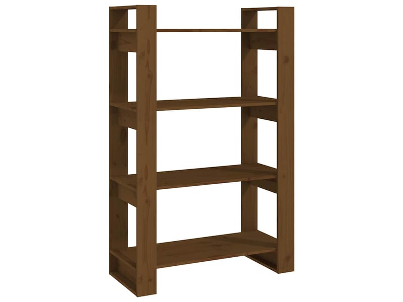 Bibliothèque, étagère de rangement marron miel 80x35x125 cm bois massif  - Conforama A