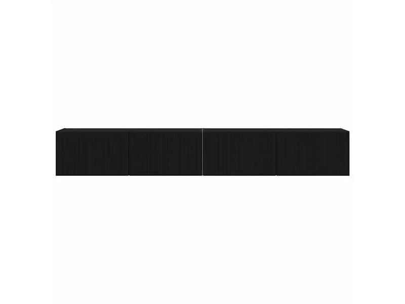  Lot de 2 meubles tv muraux modernes avec étagères 98 x 31 x 29,5 cm en bois d'ingénierie noir 02_0054920  - Conforama D