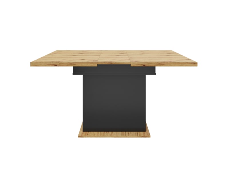 Table à manger extensible, 110-140 × 80 cm, table de cuisine pour 4 à 6 personnes, avec trois niveaux de rangement, noir - Conforama A
