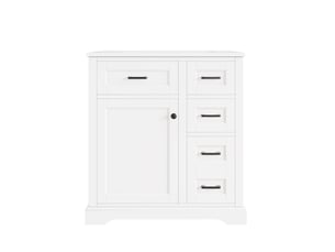Meuble vasque blanc 76 cm avec lavabo céramique intégré Soft-Close