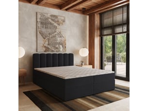 Lit avec rangement 140x200 cm <strong>MASSENO</strong> <strong></strong> coloris noir