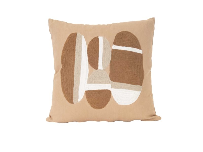  Coussin brodé motif galets de plage 45x45 cm  - Conforama A